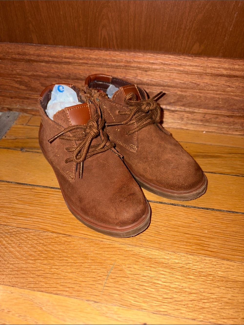 Steve Madden Kids Brown Suede Lace-Up Boots